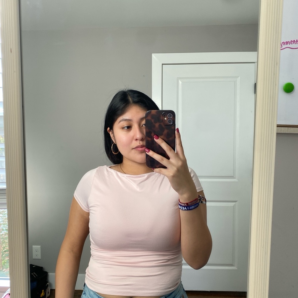 Elegant Blush Short Sleeve Top